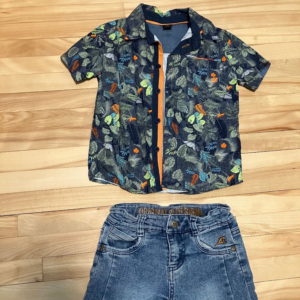 Nano boy denim short and shirt size 3
